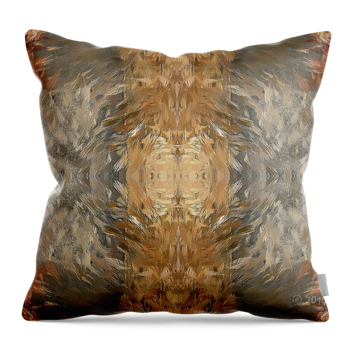 Feather Throw Pillow featuring the painting Feathered Jungle - Abstract #21H by Will Barger