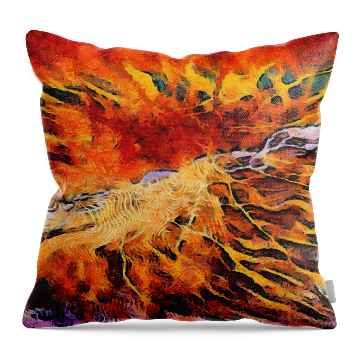 Rossidis Throw Pillow featuring the painting Feelings eruption by George Rossidis