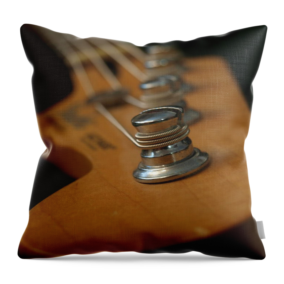 Fender Throw Pillow featuring the photograph Fender Bass Guitar - 3 by Vivian Martin