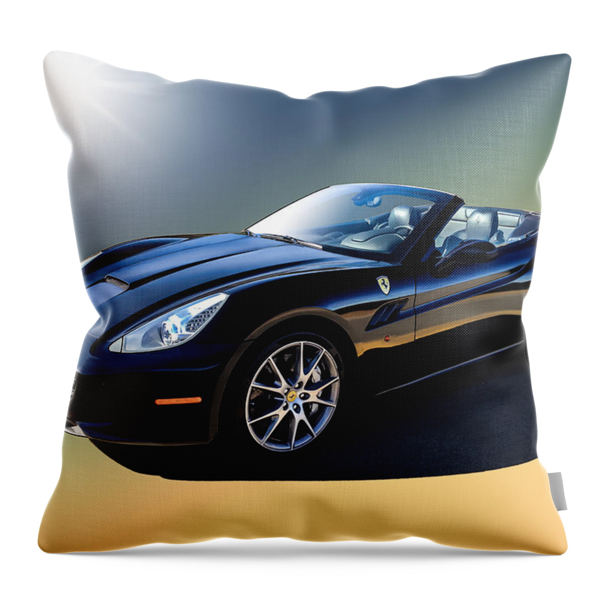 Ferrari Throw Pillow featuring the digital art Ferrari California by Douglas Pittman