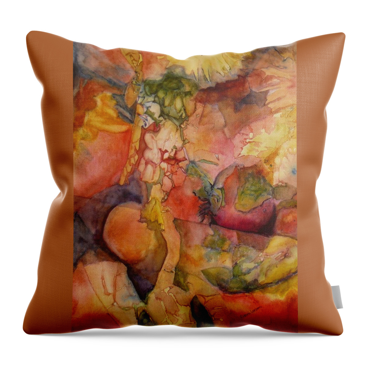 Vegetables Throw Pillow featuring the painting Fertility by Eldora Schober Larson