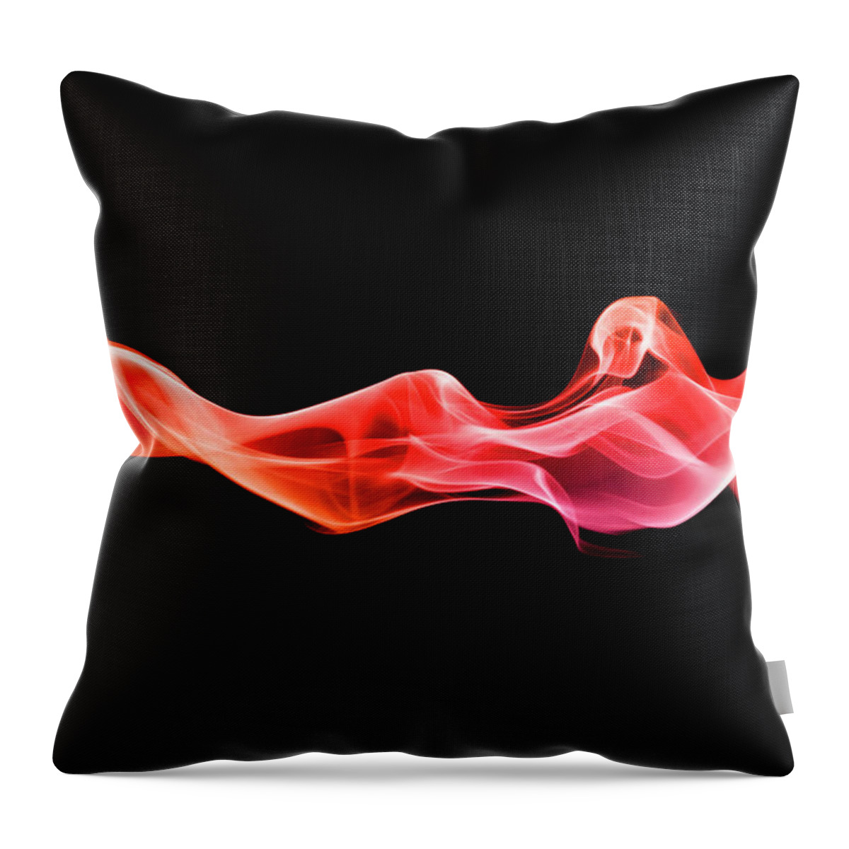 Orange Color Throw Pillow featuring the photograph Fiery Jet Of Red Smoke by Anthony Bradshaw
