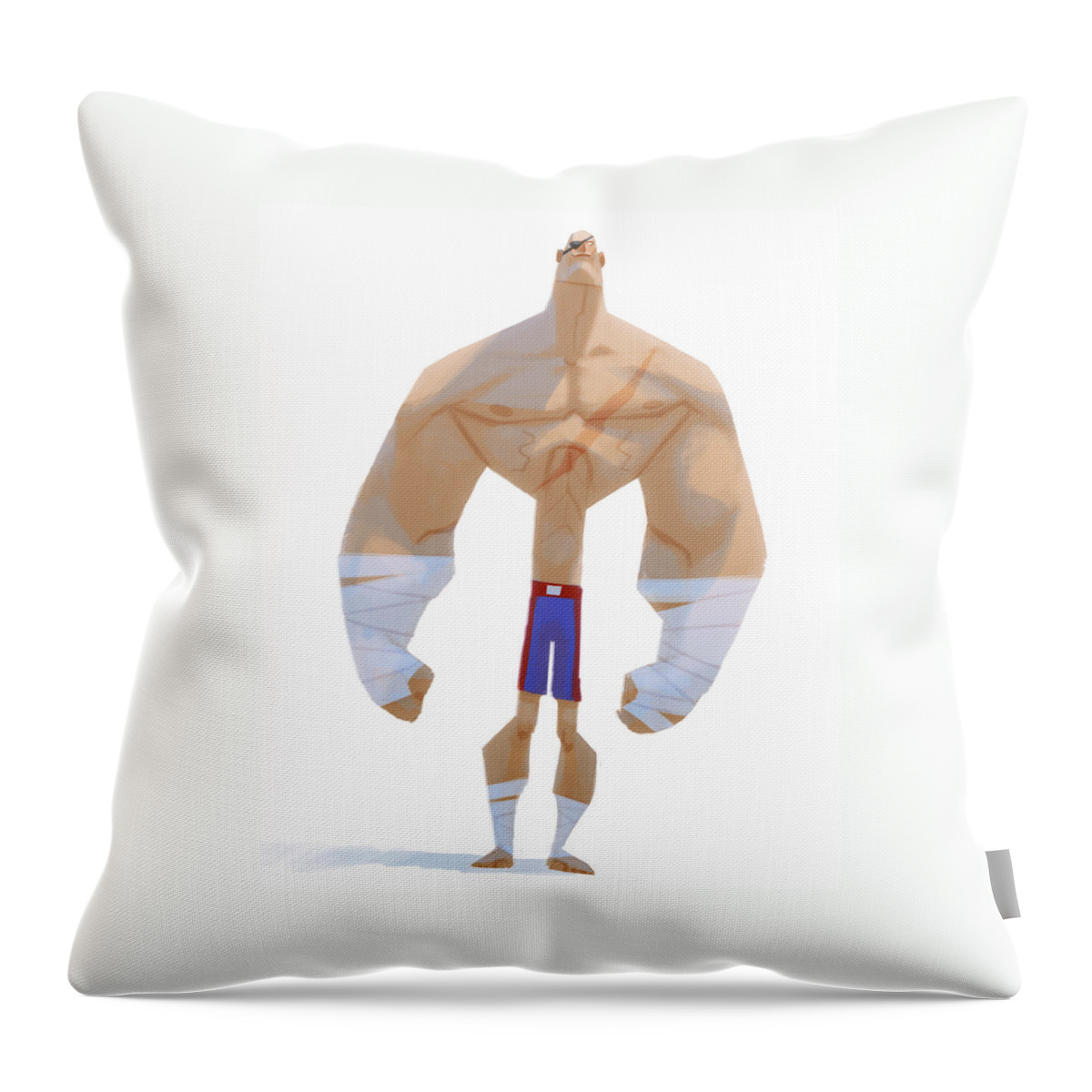  Throw Pillow featuring the painting Fighter by Adam Ford