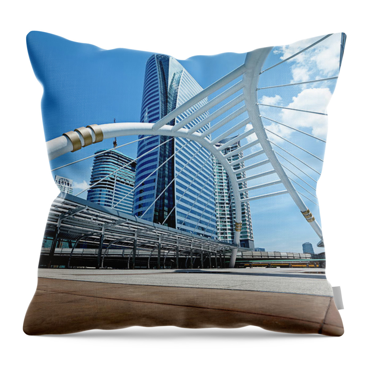 Corporate Business Throw Pillow featuring the photograph Financial District by 35007