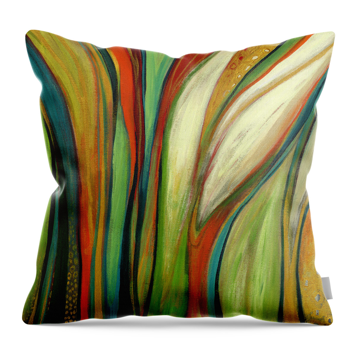 Abstract Throw Pillow featuring the painting Finding Paradise by Jennifer Lommers