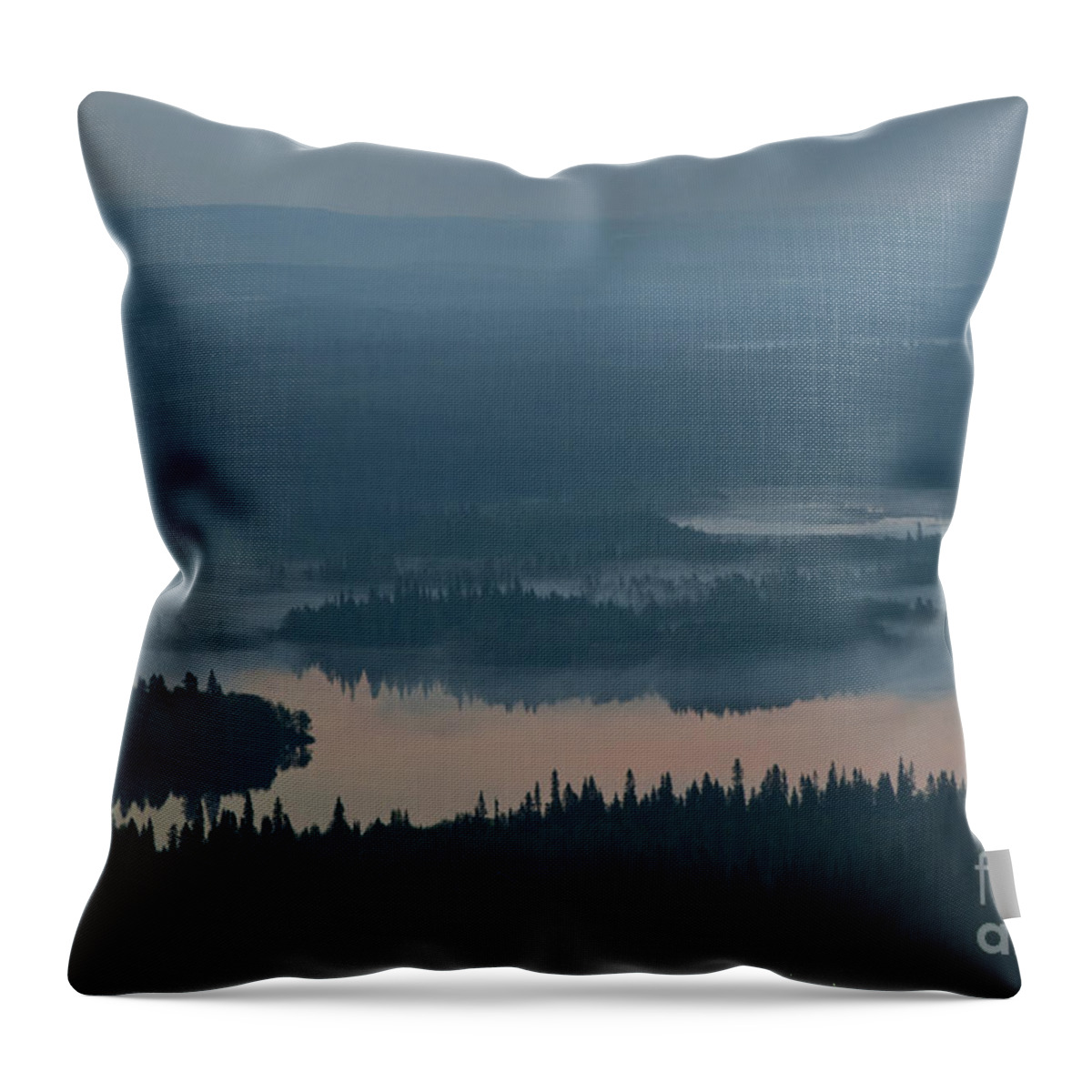 Europe Throw Pillow featuring the photograph Finish Lakeland in the Mist by Heiko Koehrer-Wagner