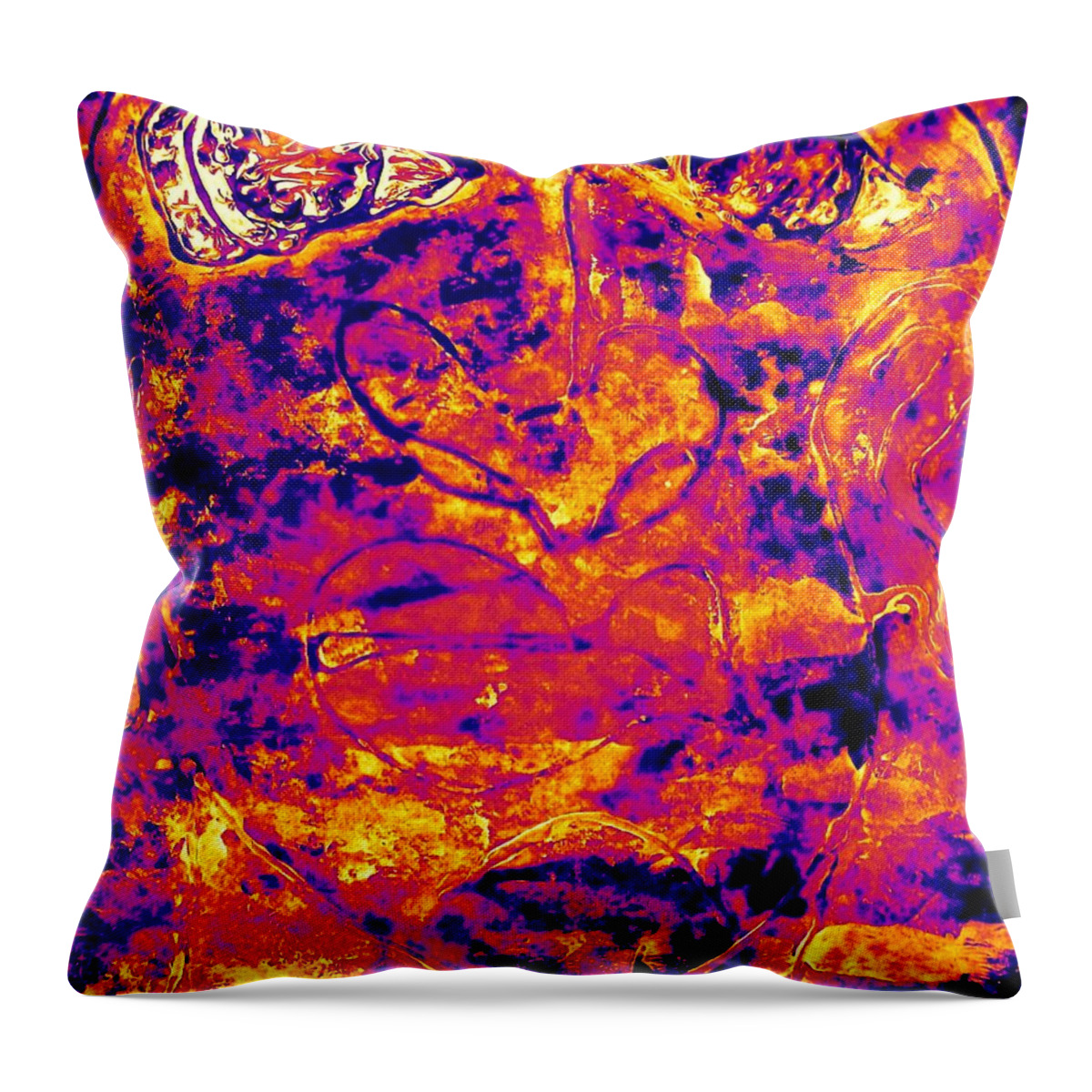Native American Throw Pillow featuring the painting Fire and Eyes by Cleaster Cotton