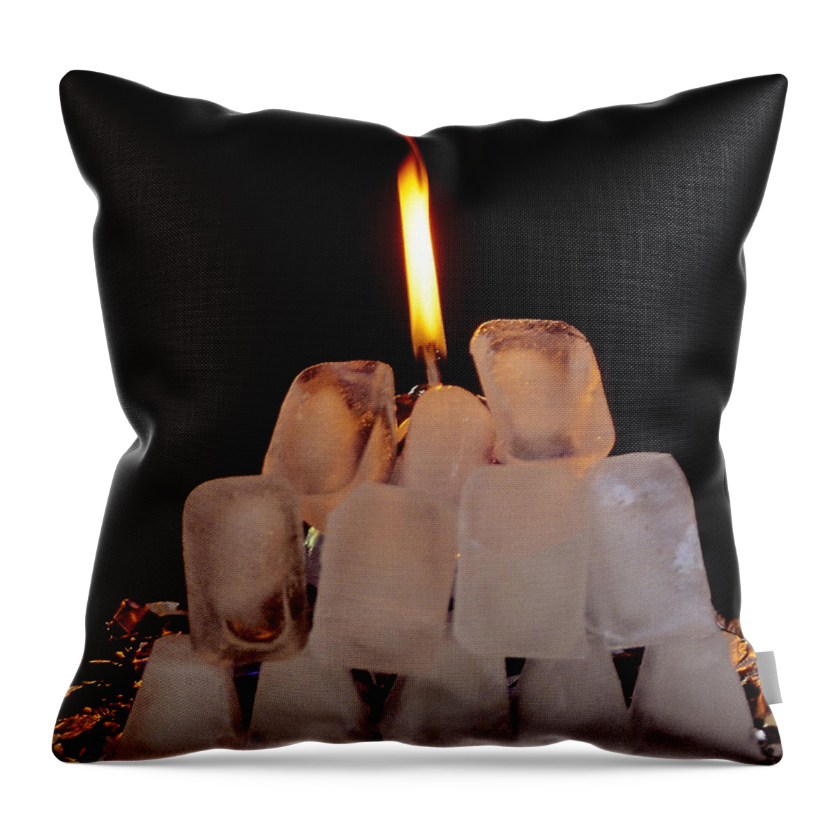 Ice Throw Pillow featuring the photograph Fire and Ice by Sharon Elliott