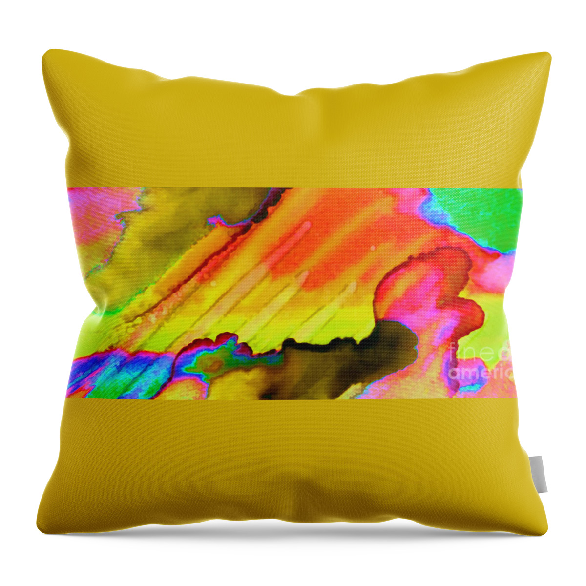 Abstract Throw Pillow featuring the mixed media Fire And Water II by Rory Siegel