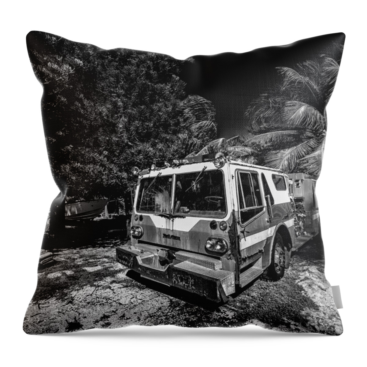 Fire Engine Throw Pillow featuring the photograph Fire Engine Bimini by Kevin Cable