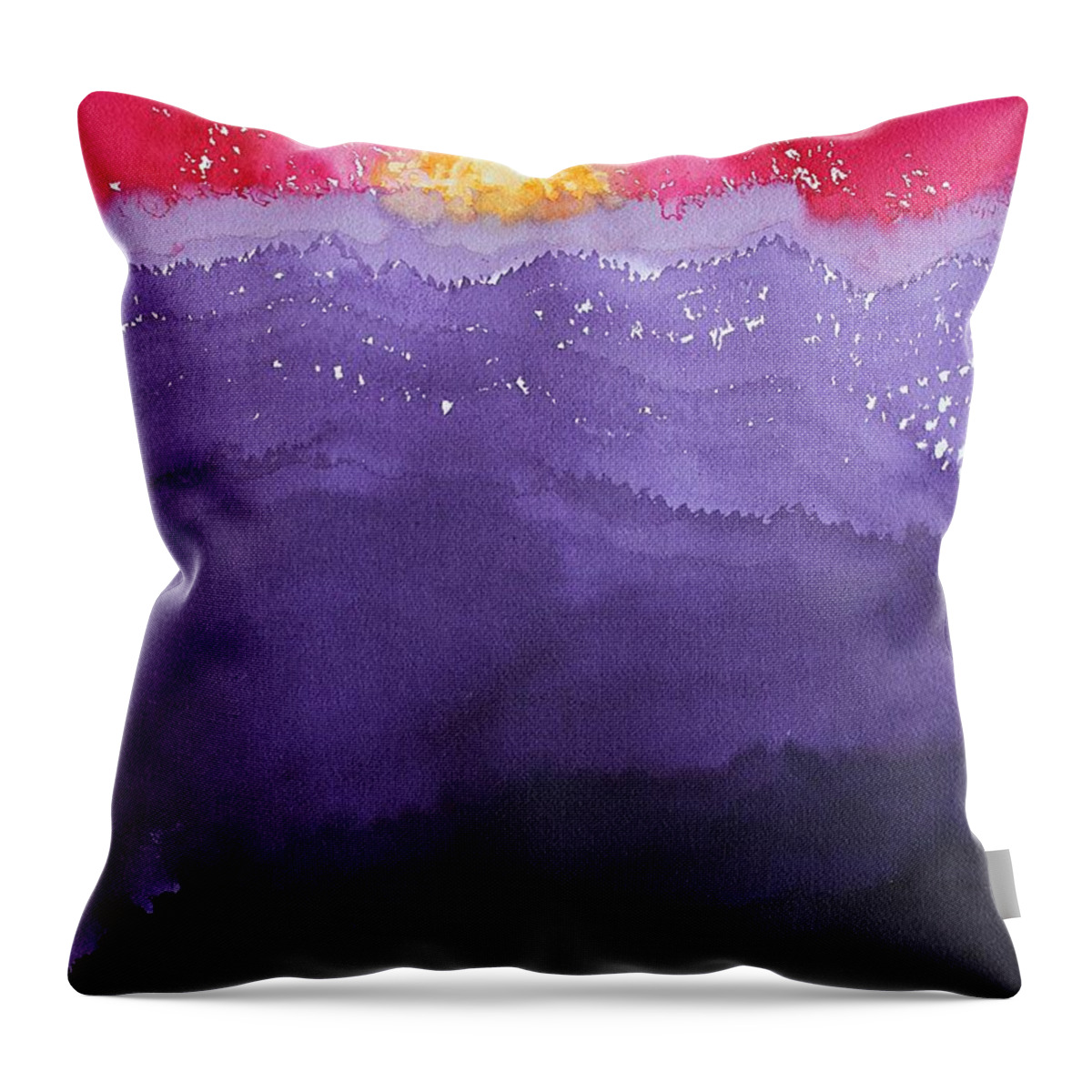 Fire Throw Pillow featuring the painting Fire on the Mountain original painting by Sol Luckman