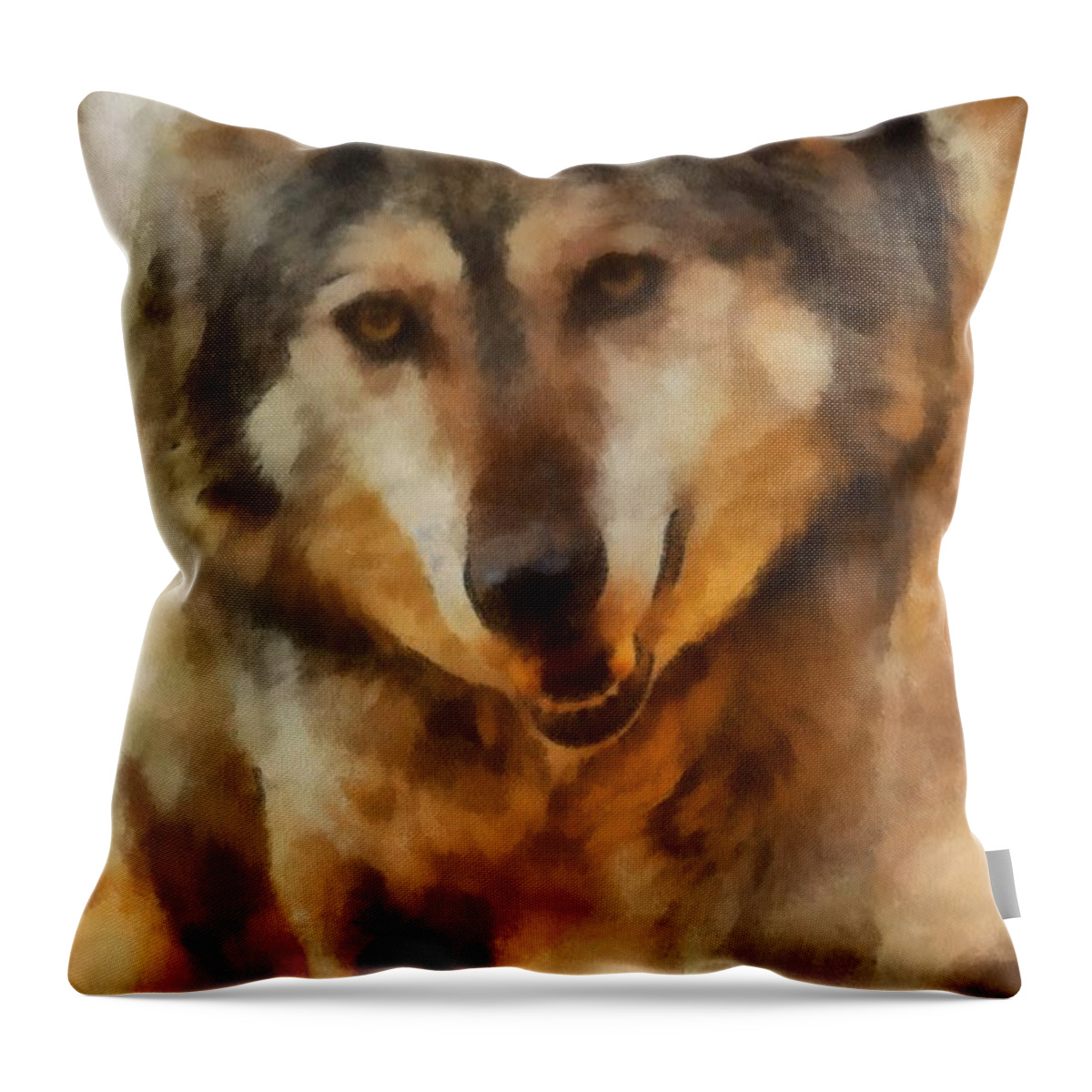 Wolf Throw Pillow featuring the digital art Fire Wolf by Ernest Echols