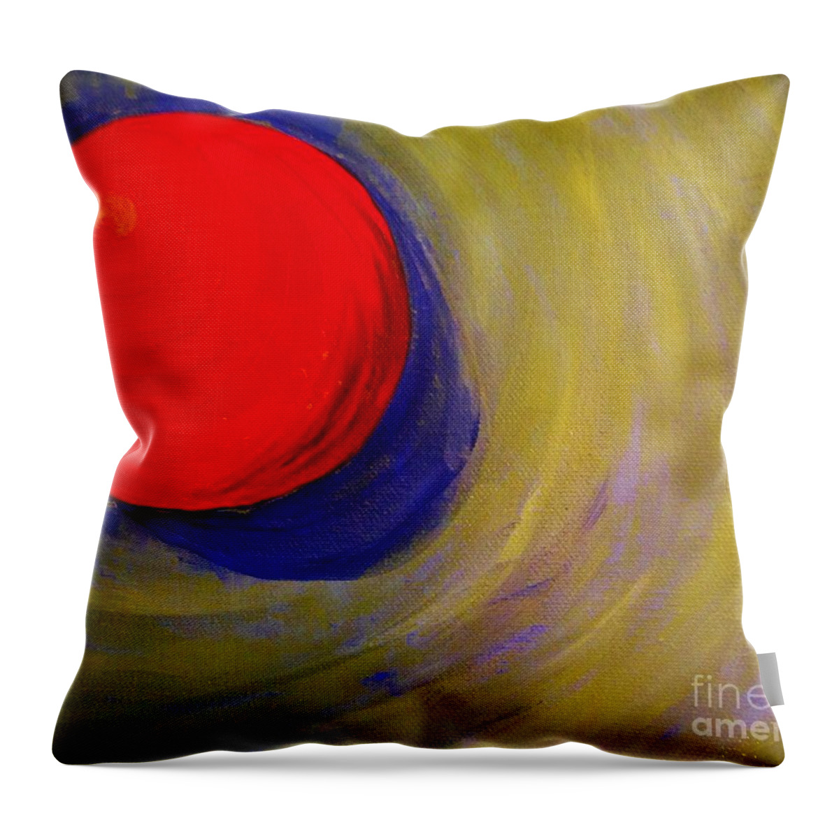 Primary Colors Throw Pillow featuring the painting Fireball by Brigitte Emme