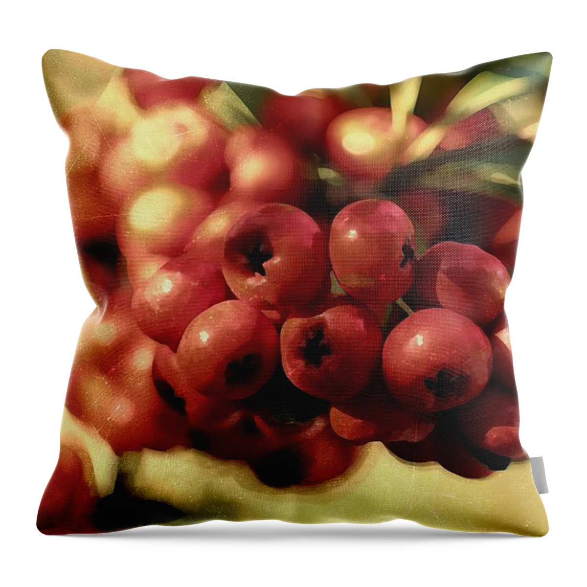Berries Throw Pillow featuring the photograph Firethorn by Jean Connor