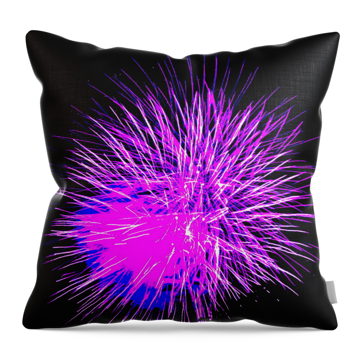 Fireworks Throw Pillow featuring the photograph Fireworks in Purple by Michael Porchik