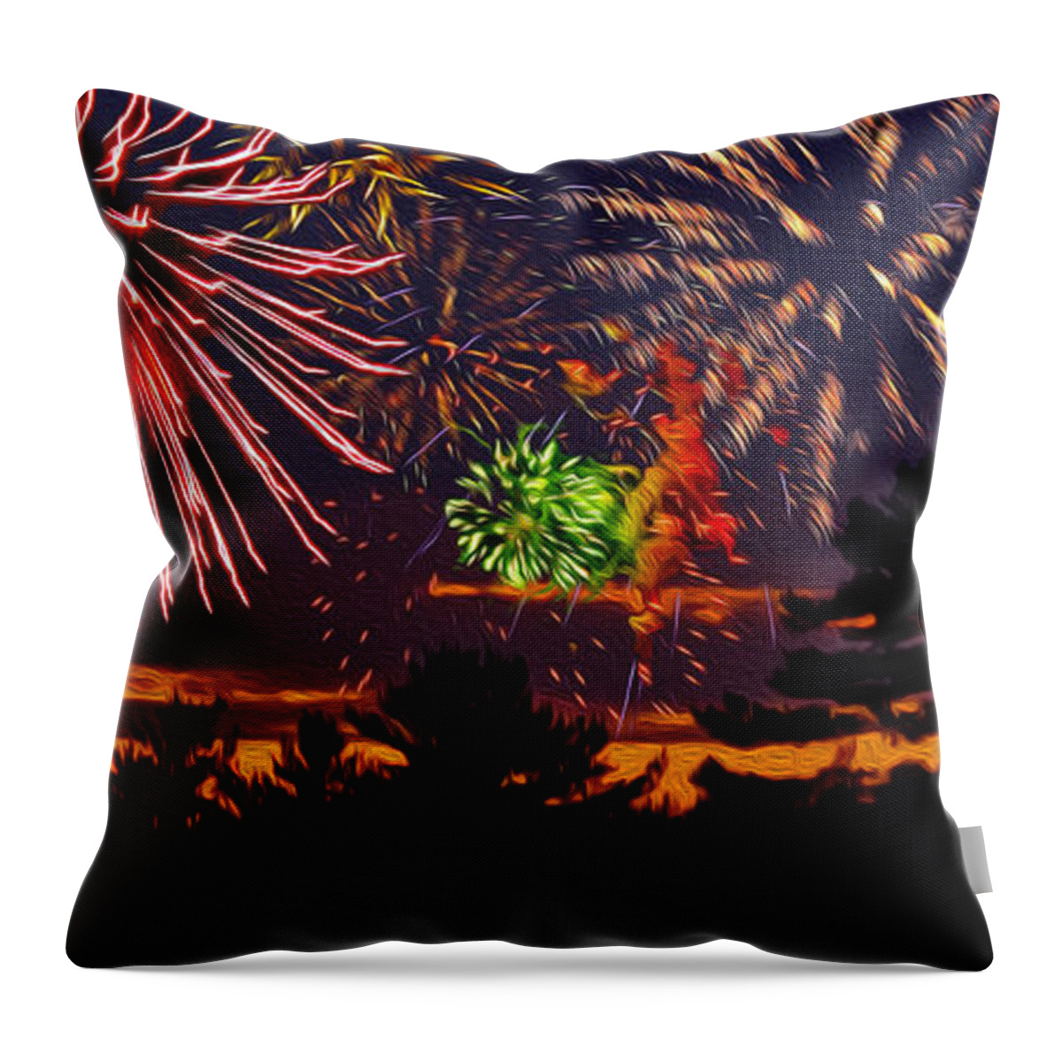 Mark Myhaver 2014 Throw Pillow featuring the photograph Fireworks No.1 by Mark Myhaver