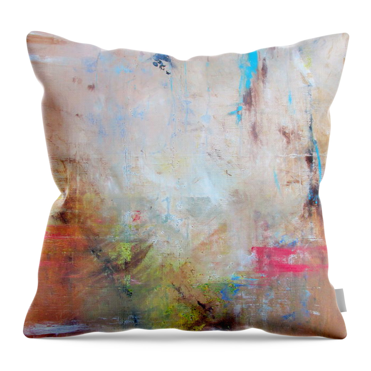First Day Throw Pillow featuring the painting First Day by Pristine Cartera Turkus