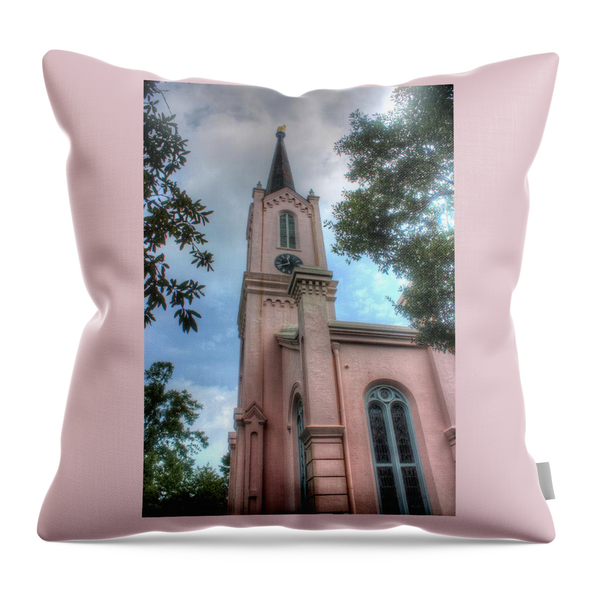 Church Throw Pillow featuring the photograph First Presbyterian Church Port Gibson II by Lanita Williams