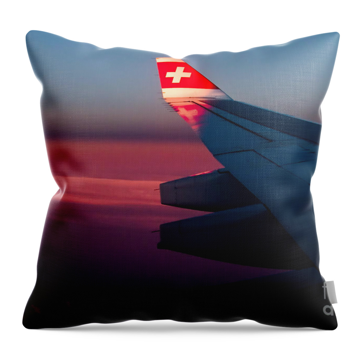 Swiss Throw Pillow featuring the photograph First Sunlight by Syed Aqueel