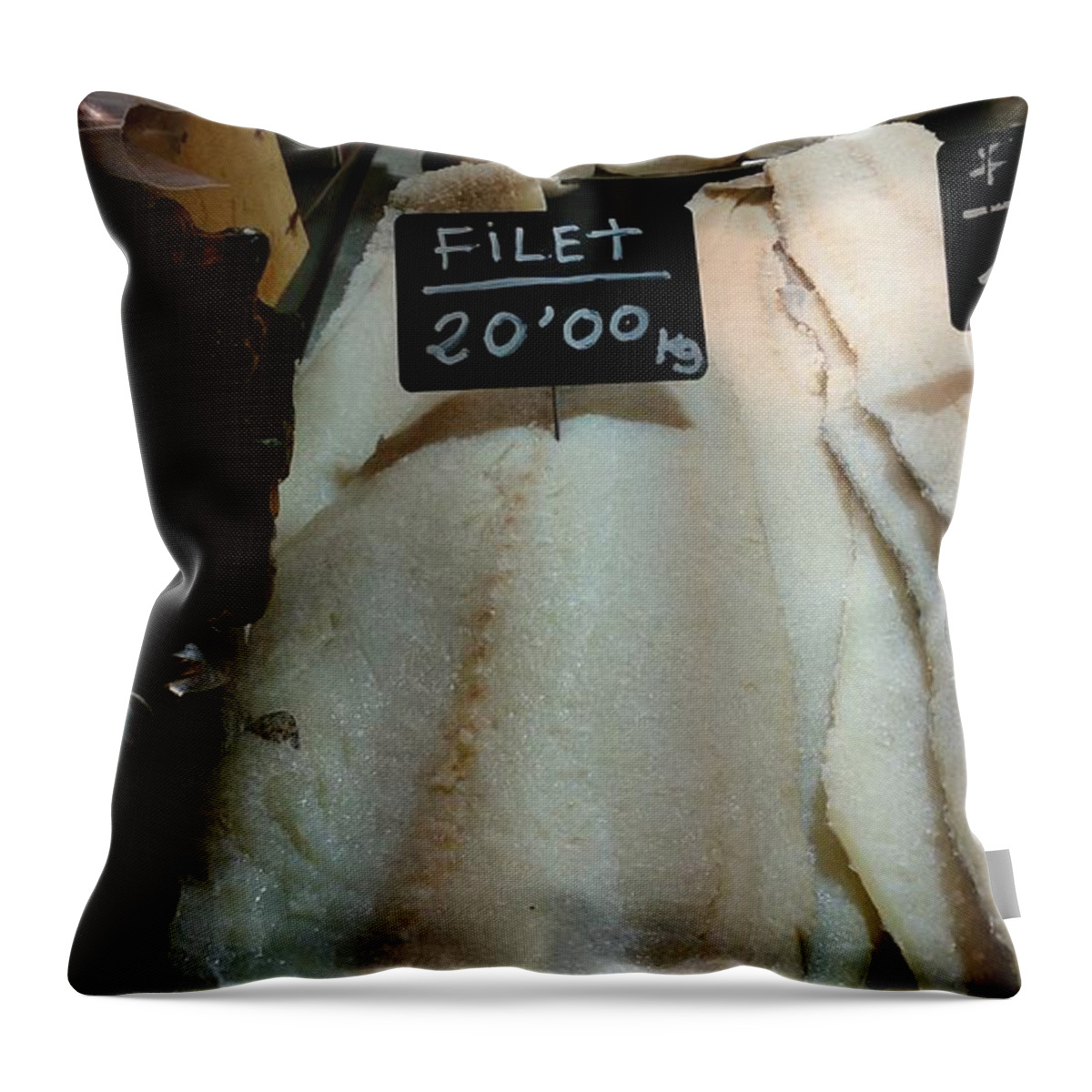 Fish Throw Pillow featuring the photograph Fish Filets by Moshe Harboun