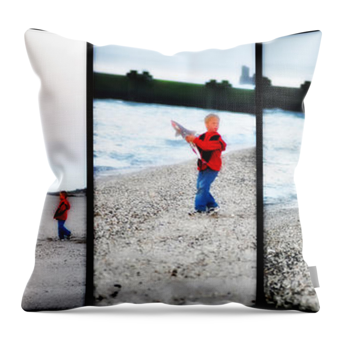 Fishing Throw Pillow featuring the photograph Fishing with Dad - Catch and Release by Bill Cannon