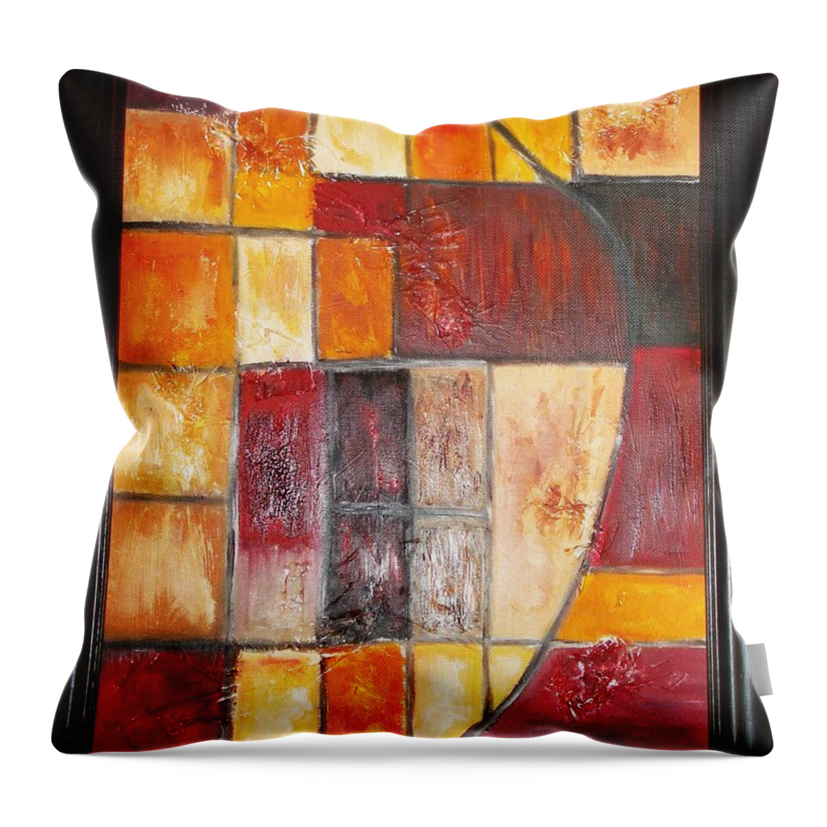 Oil Painting Throw Pillow featuring the painting Fit by Yael VanGruber