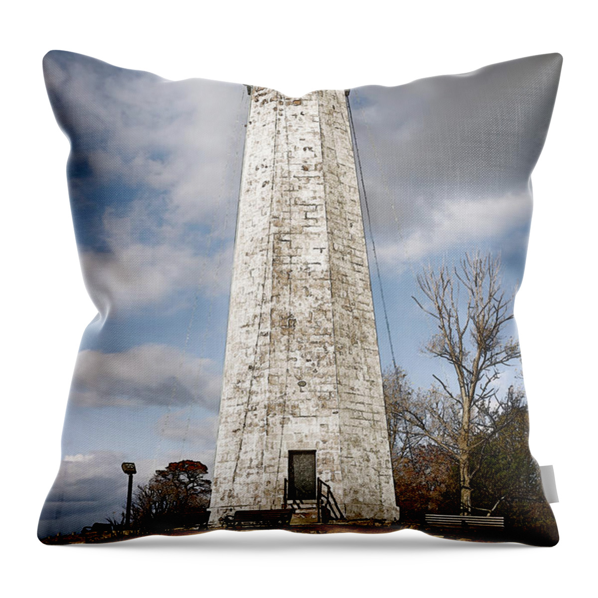 Joan Carroll Throw Pillow featuring the photograph Five Mile Point Lighthouse II by Joan Carroll
