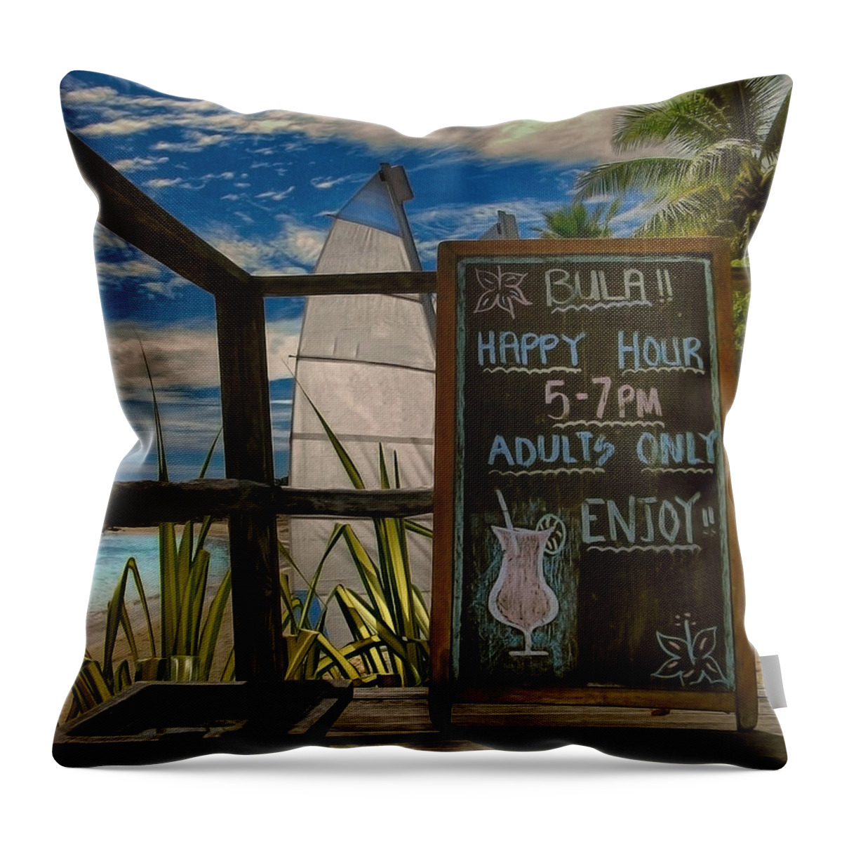Bula Throw Pillow featuring the photograph Five O'Clock Somewhere by Eye Olating Images