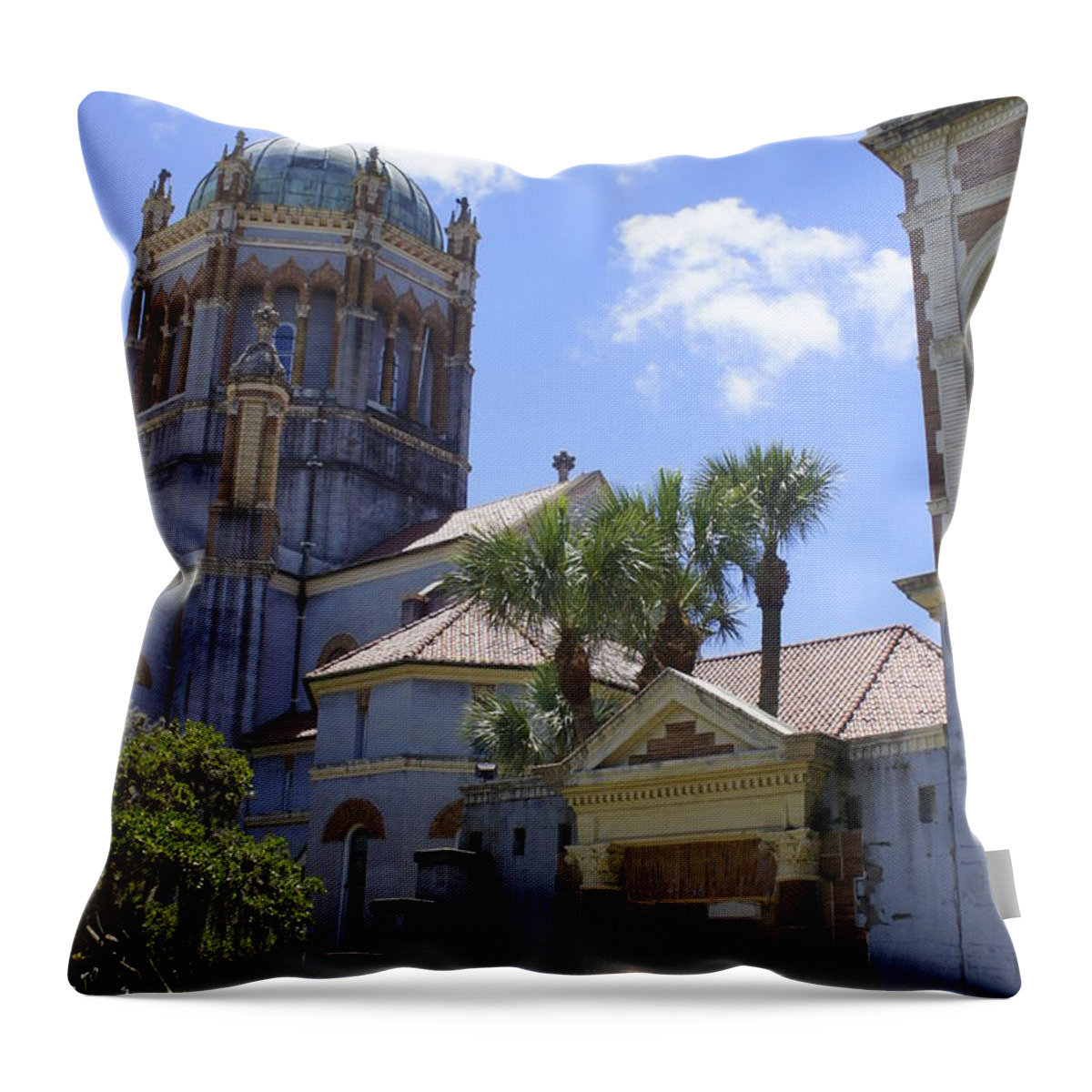Memorial Presbyterian Church Throw Pillow featuring the photograph Flaglers Resting Place by Laurie Perry