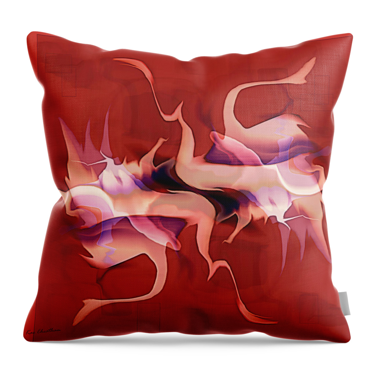 Abstract Throw Pillow featuring the digital art Flailing Abstract by Kae Cheatham