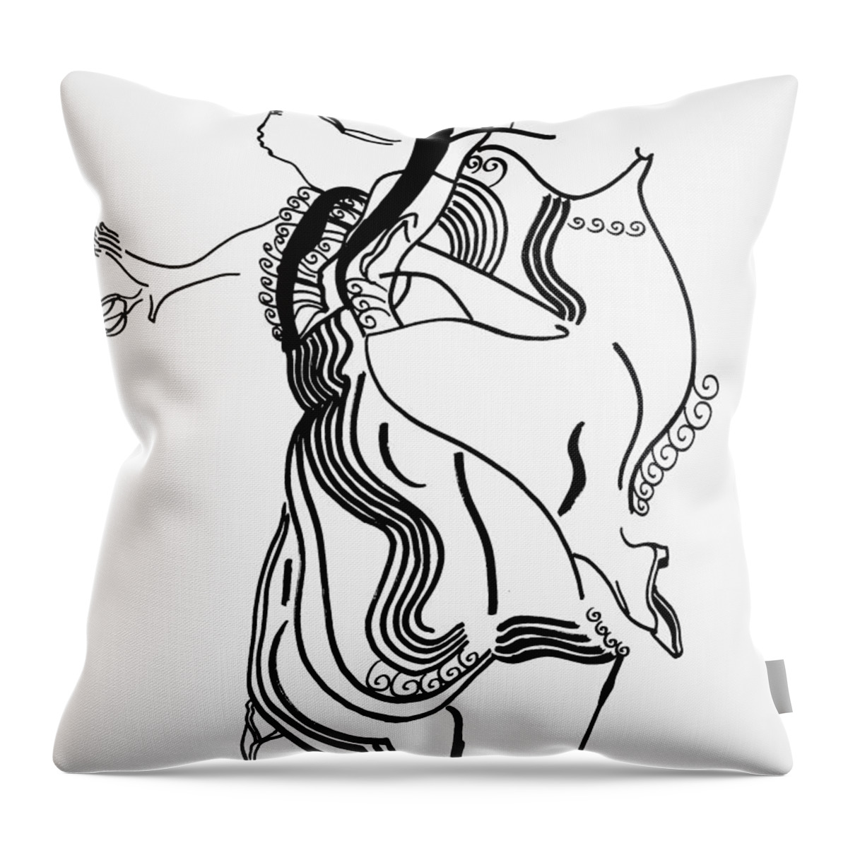 Jesus Throw Pillow featuring the drawing Flamenco Dance by Gloria Ssali
