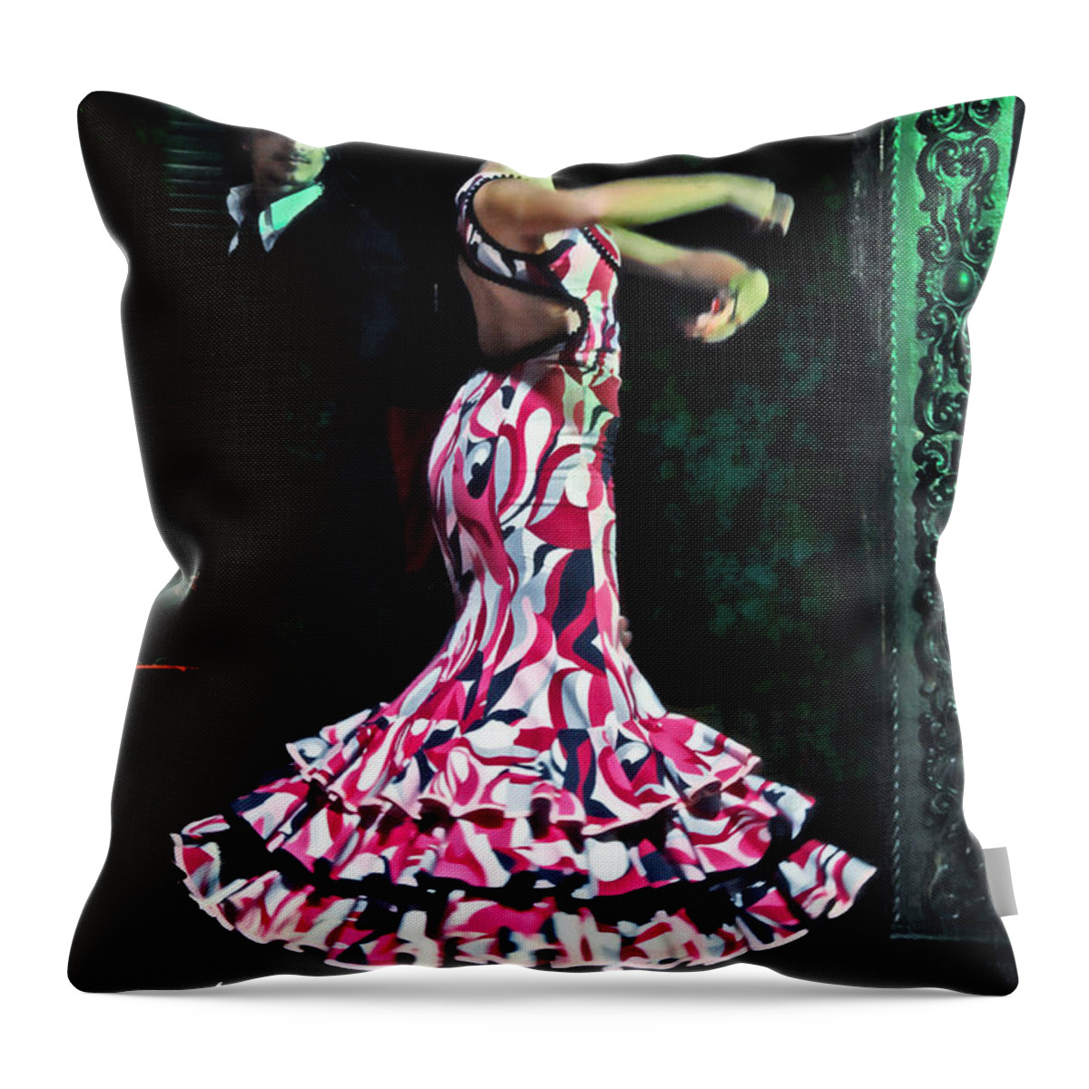 Flamenco Throw Pillow featuring the photograph Flamenco Series No. 10 by Mary Machare