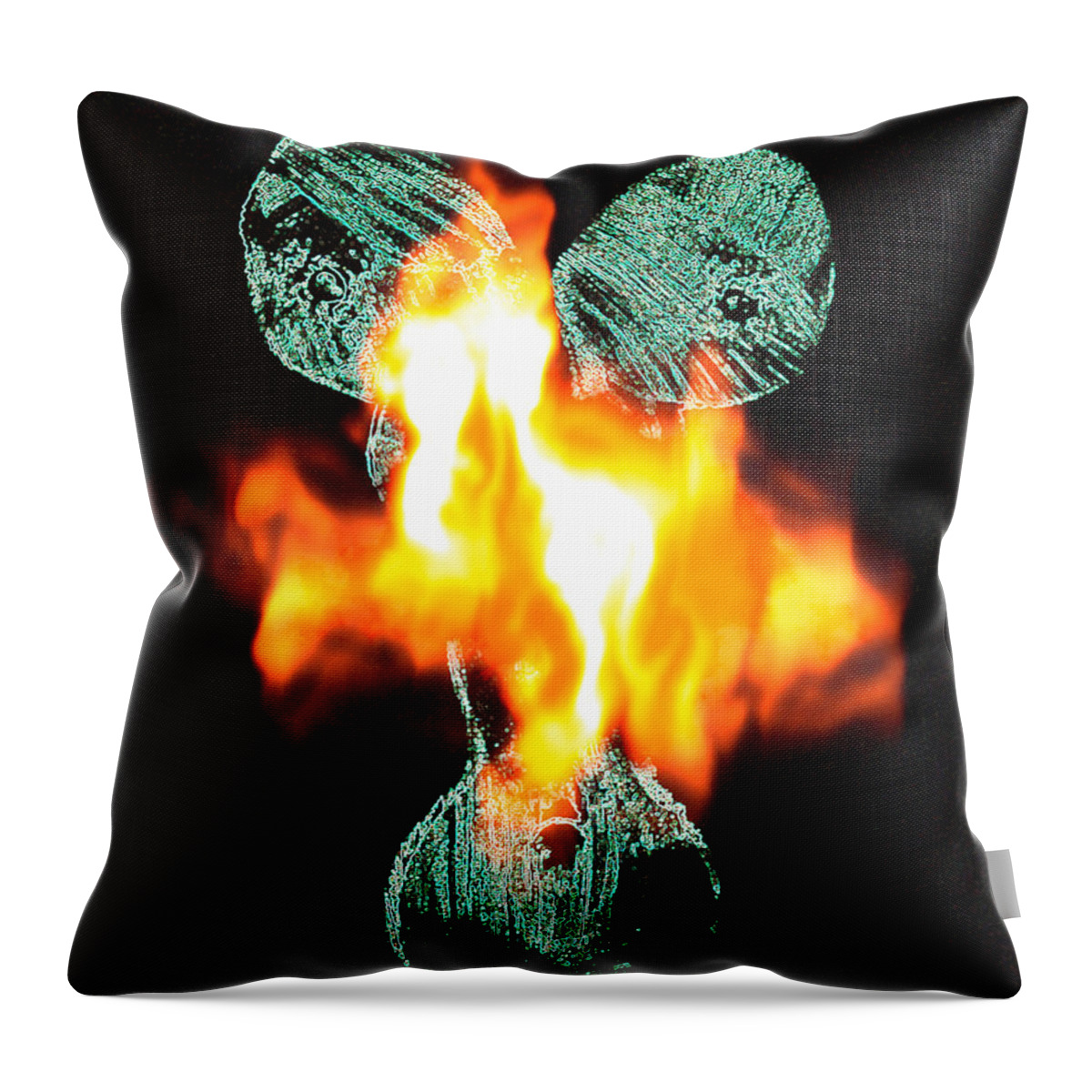  Lovers Paintings Throw Pillow featuring the painting Flaming personality by Mayhem Mediums