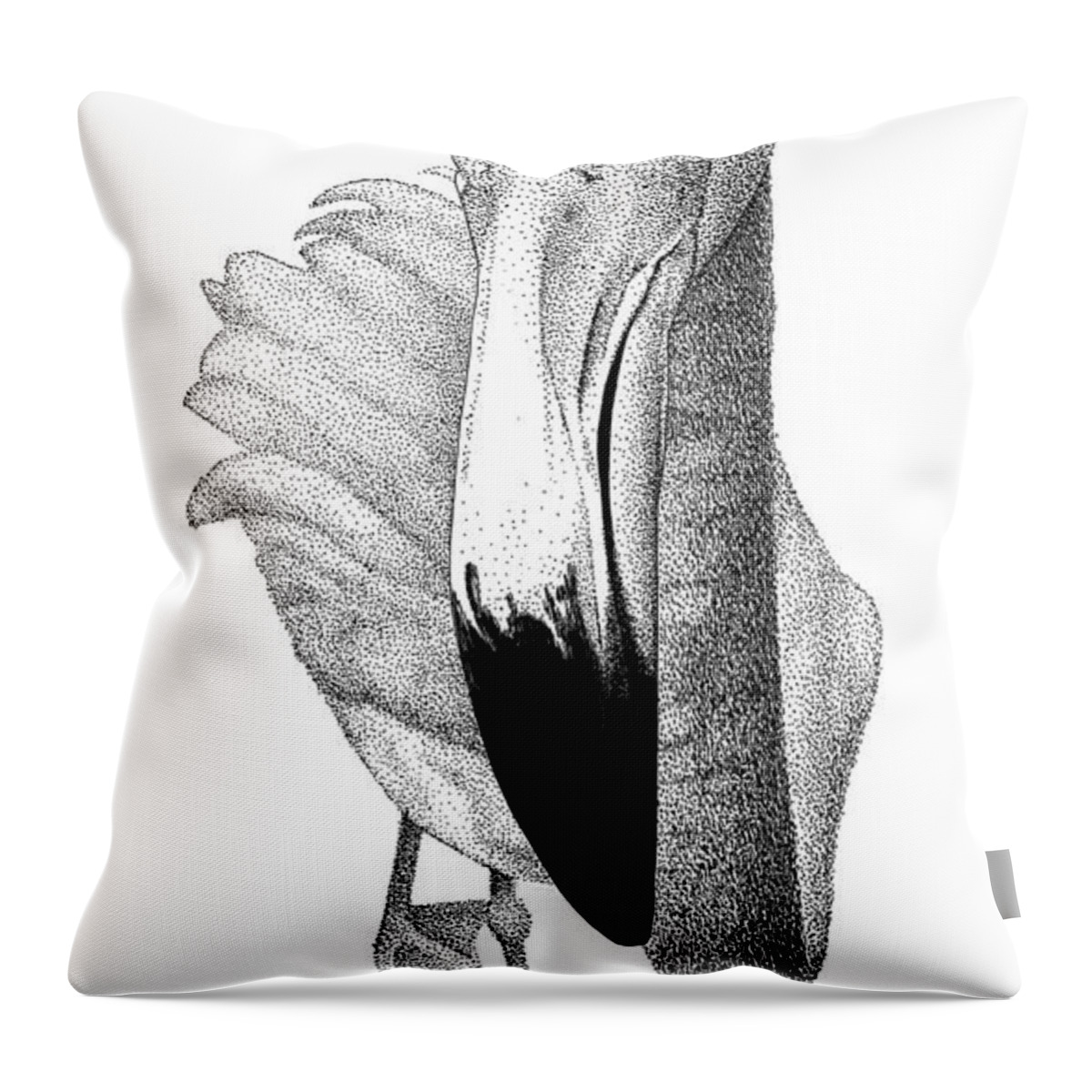 Flamingo Throw Pillow featuring the drawing Flamingo by Scott Woyak