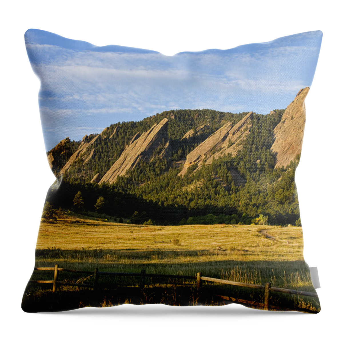 Epic Throw Pillow featuring the photograph Flatirons from Chautauqua Park by James BO Insogna