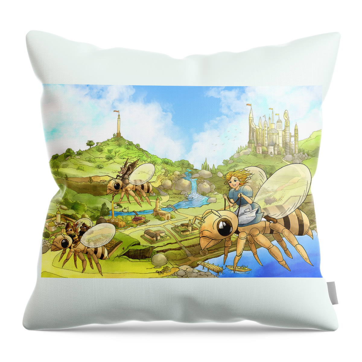Wurtherington Throw Pillow featuring the painting Flight over Capira by Reynold Jay