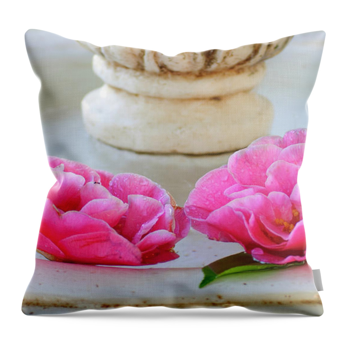 Flowers Throw Pillow featuring the photograph Floating Camellias by Diego Re