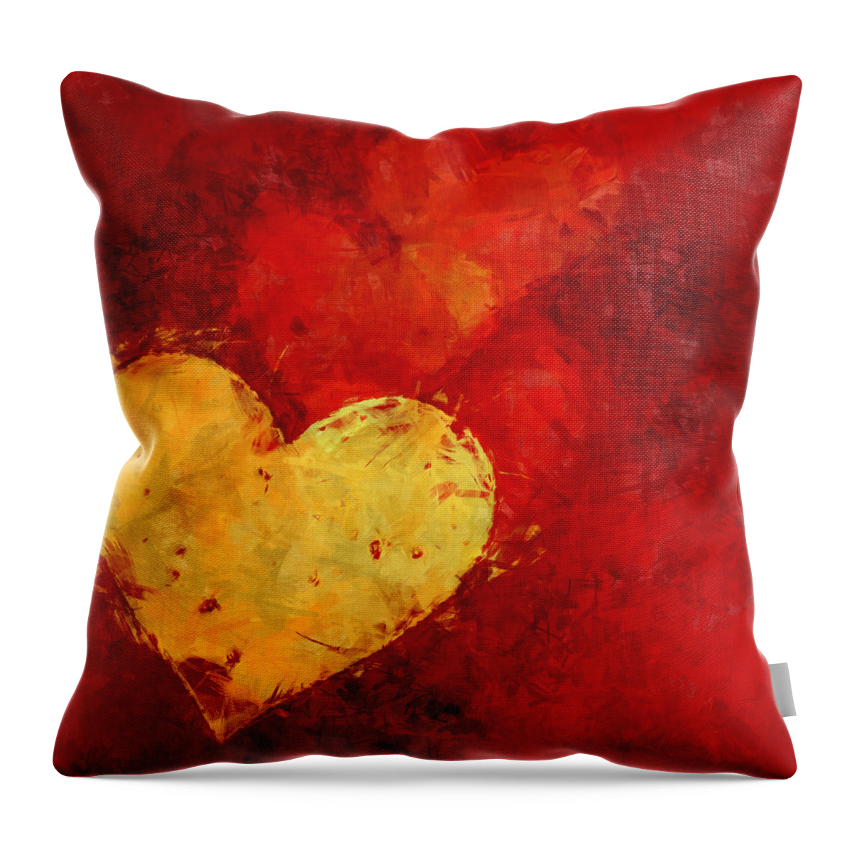Heart Throw Pillow featuring the digital art Floating Hearts Painted by Kurt Van Wagner
