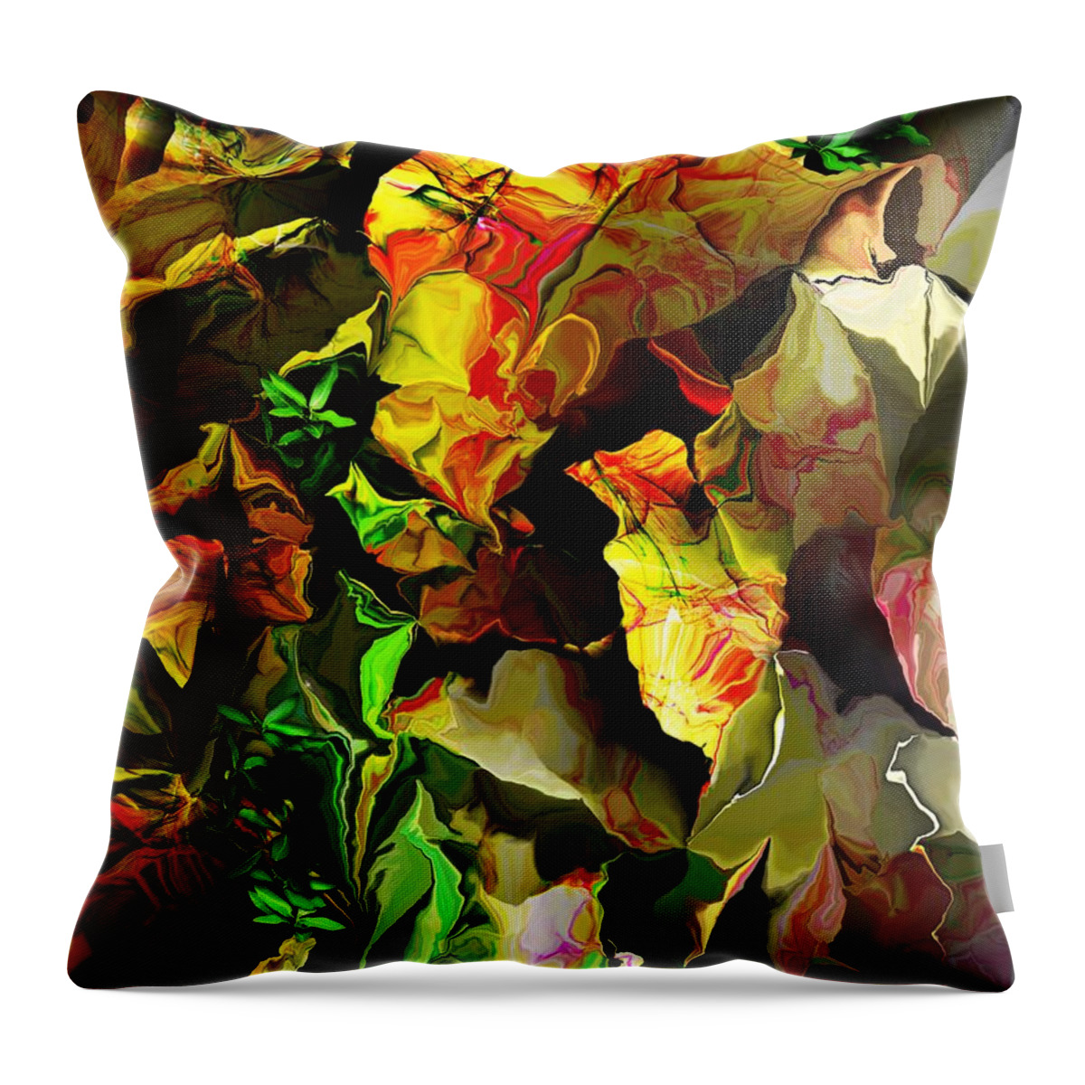 Fine Art Throw Pillow featuring the digital art Floral 082114 by David Lane