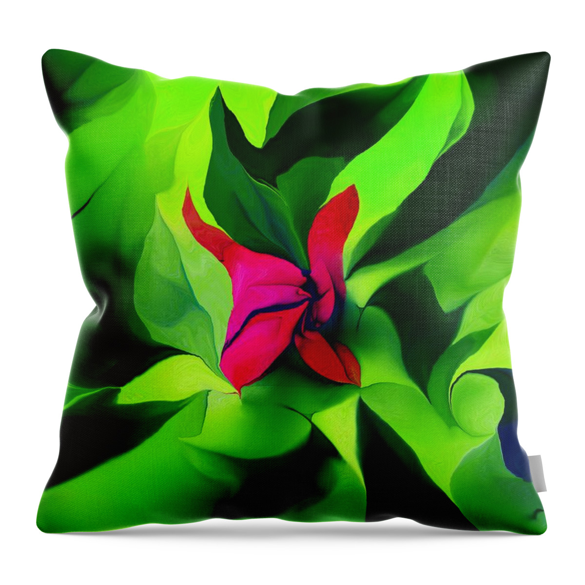 Fine Art Throw Pillow featuring the digital art Floral abstract play by David Lane