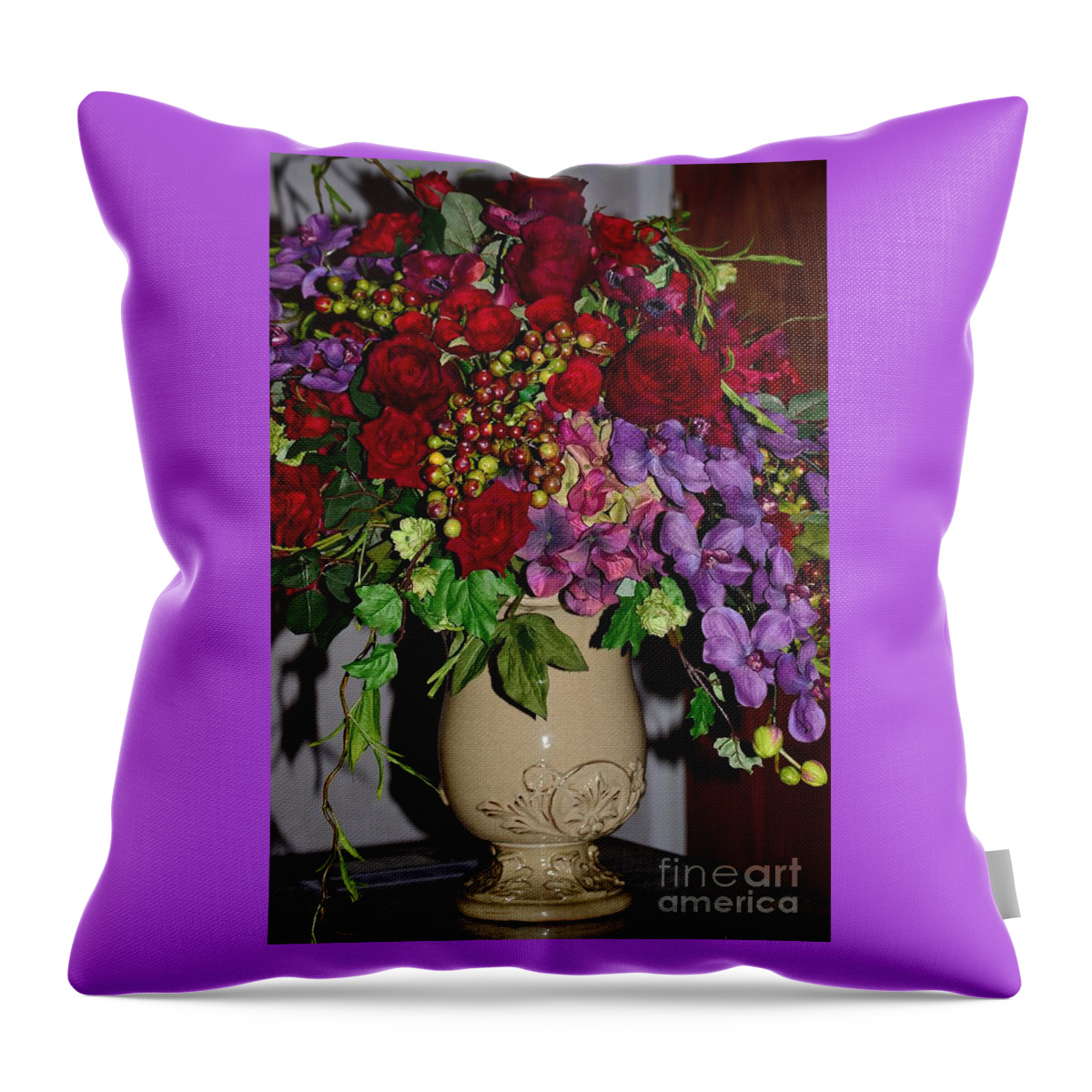 Flower Throw Pillow featuring the photograph Floral Decor by Kathleen Struckle