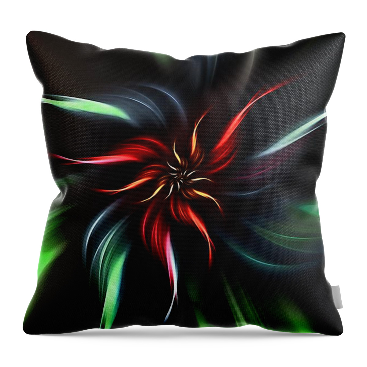 Fine Art Throw Pillow featuring the digital art Floral Fantasy 042014 by David Lane