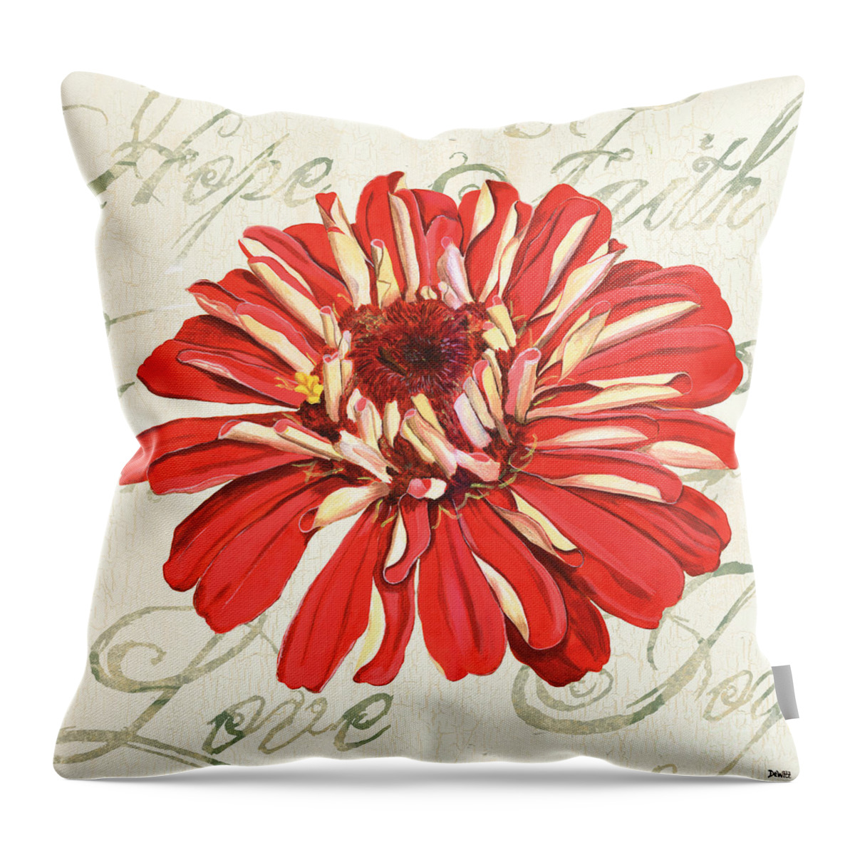 Floral Throw Pillow featuring the painting Floral Inspiration 1 by Debbie DeWitt