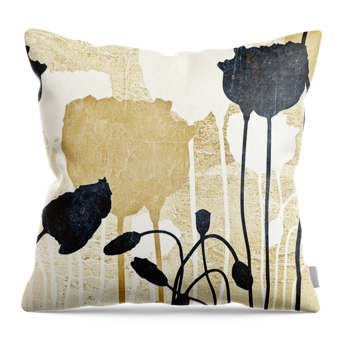 Floral Throw Pillow featuring the mixed media Floral Simplicity Garden by Patricia Pinto