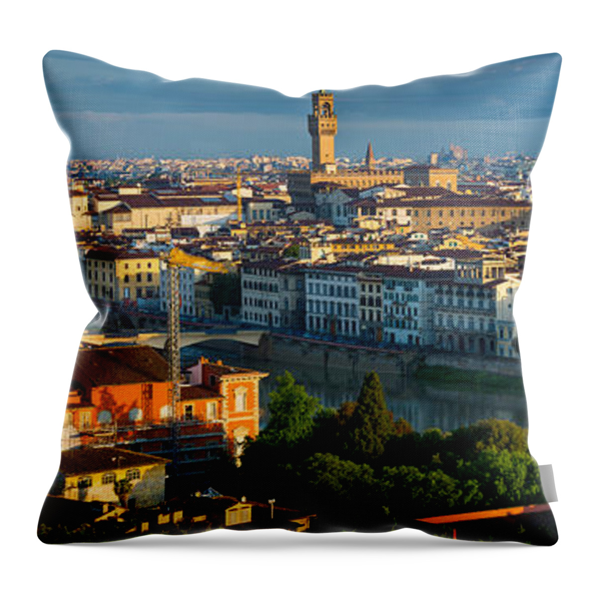 Arno Throw Pillow featuring the photograph Florence Panorama by Inge Johnsson