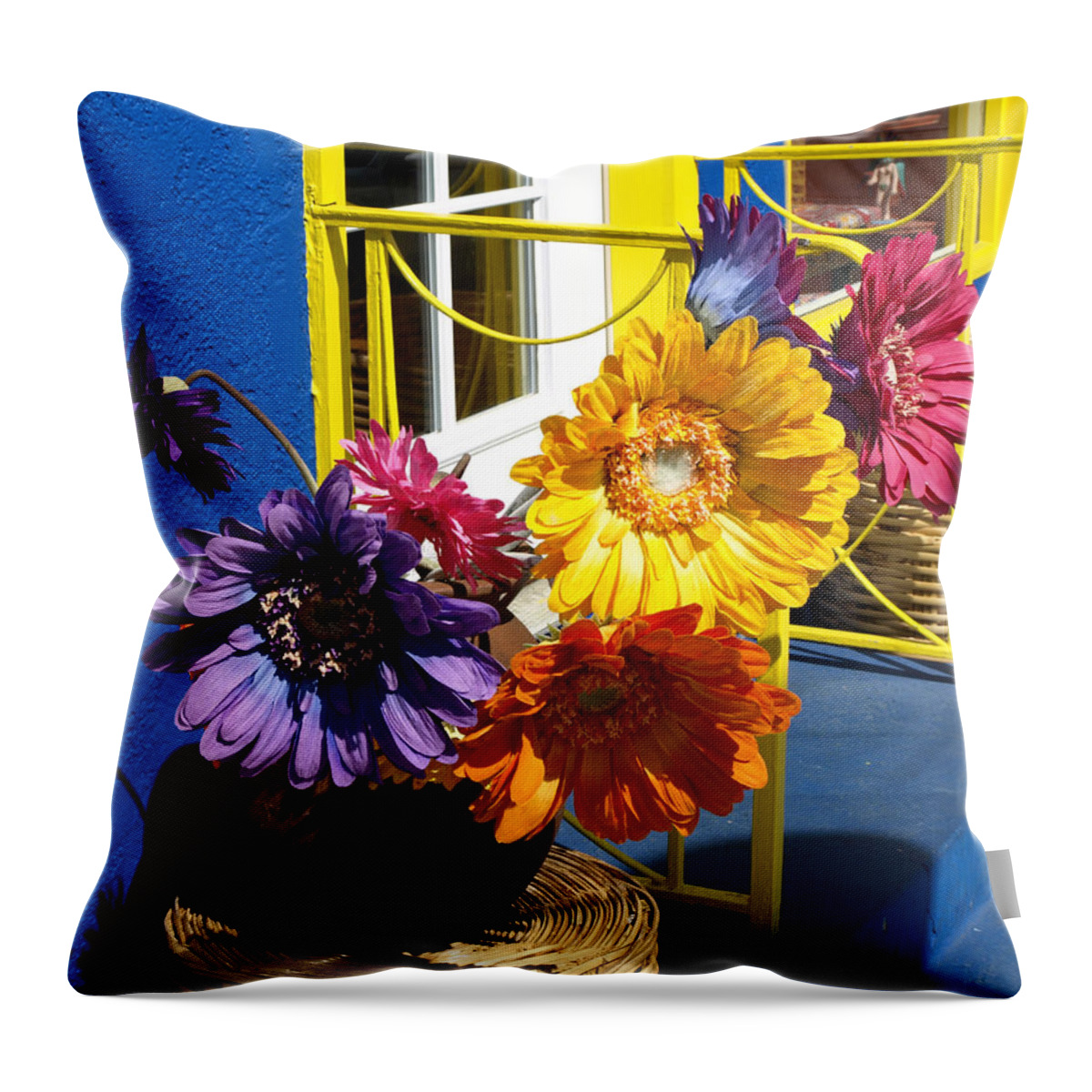 Flowers Throw Pillow featuring the photograph Flores Colores by Gia Marie Houck