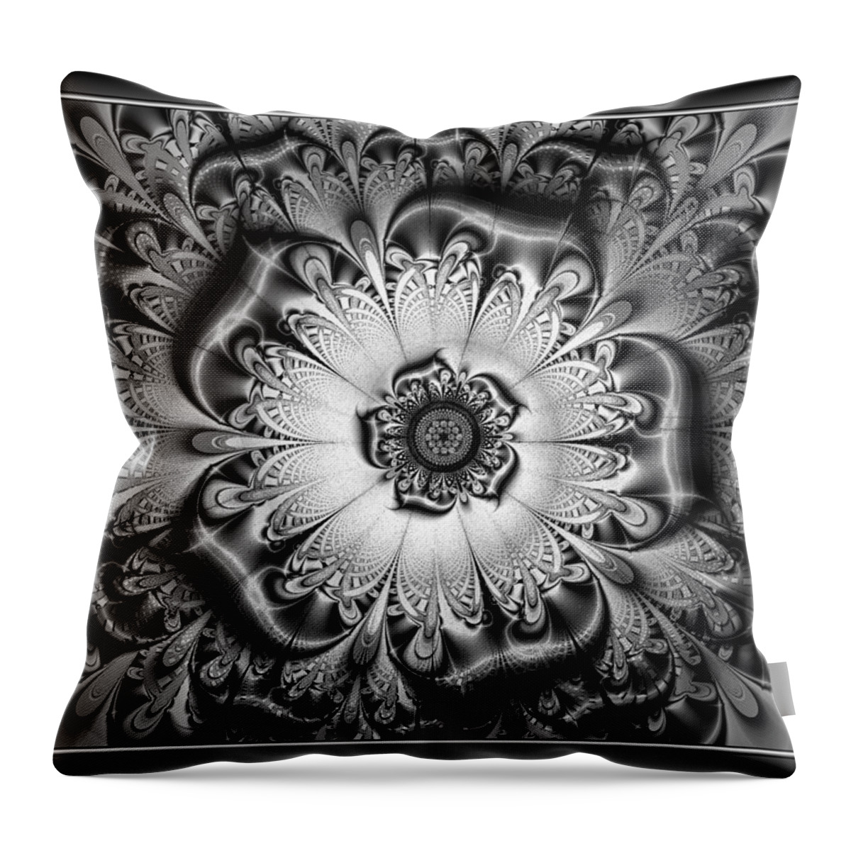 Floret Throw Pillow featuring the digital art Fancy Floret by Kiki Art