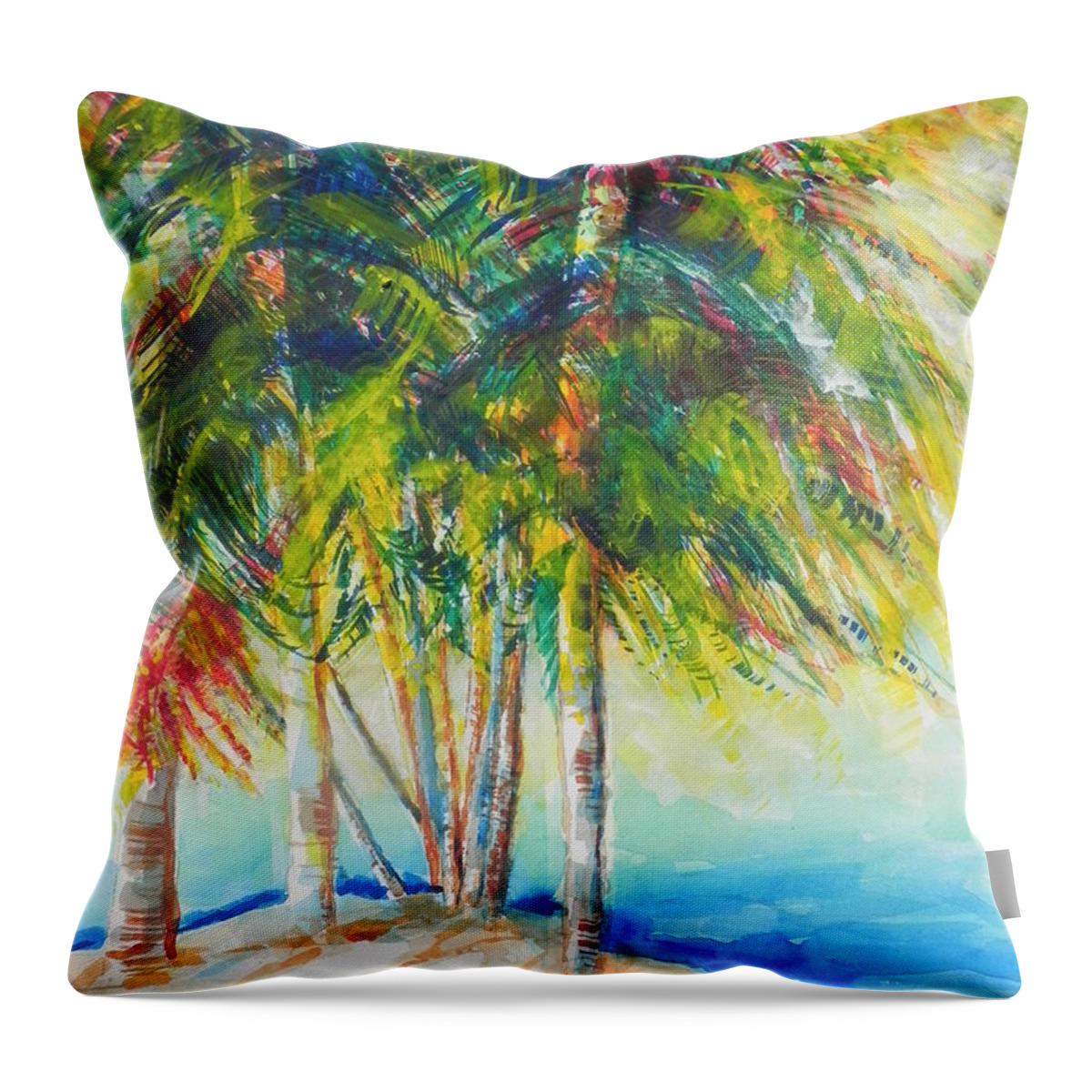 Watercolor Painting Throw Pillow featuring the painting Florida Inspiration by Chrisann Ellis