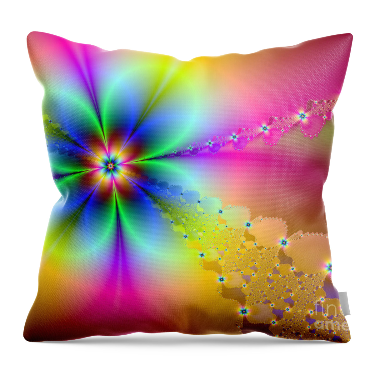 Artwork Throw Pillow featuring the digital art Flower Power by Dianne Phelps