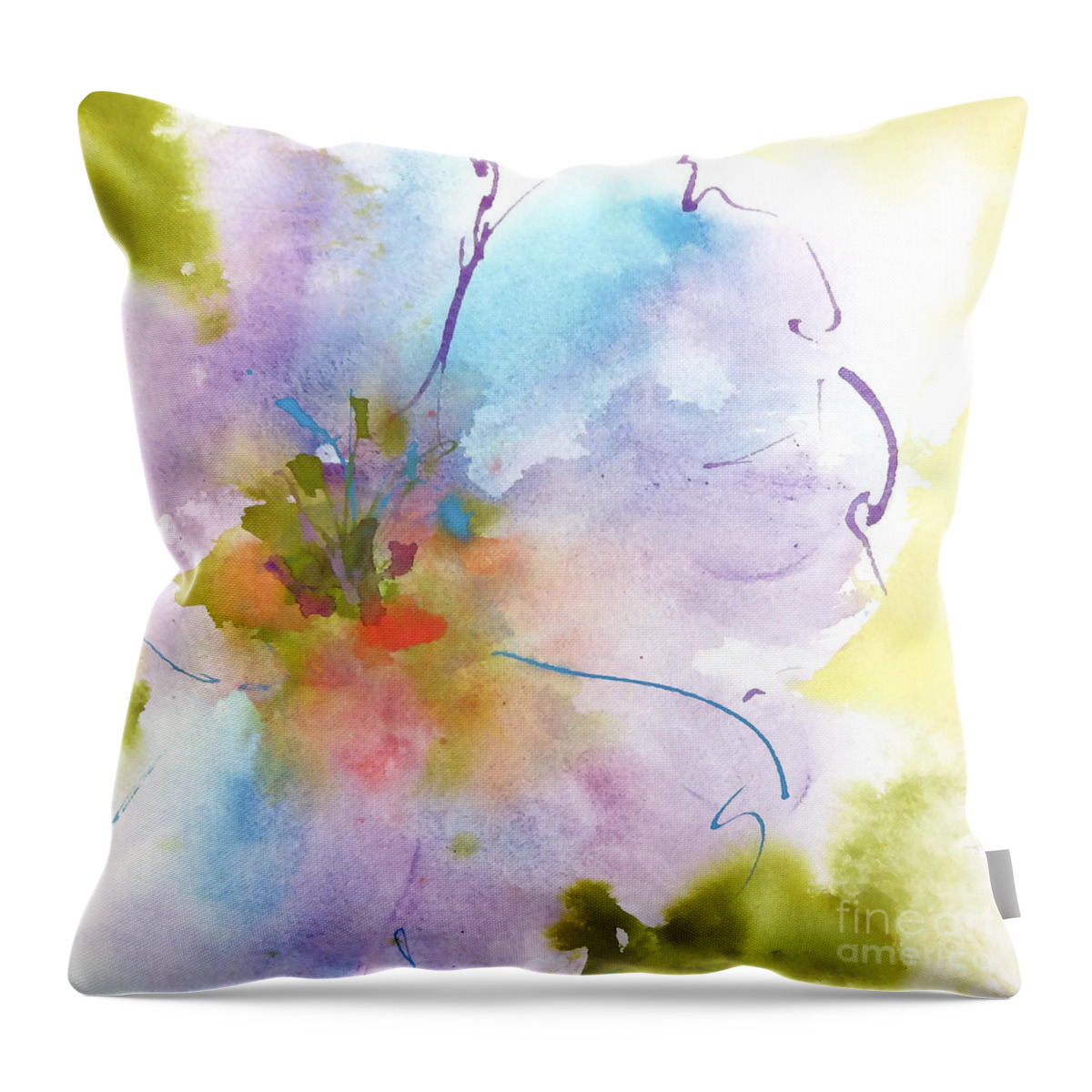 Original And Printed Watercolors Throw Pillow featuring the painting Flower Tint Poppy I by Chris Paschke
